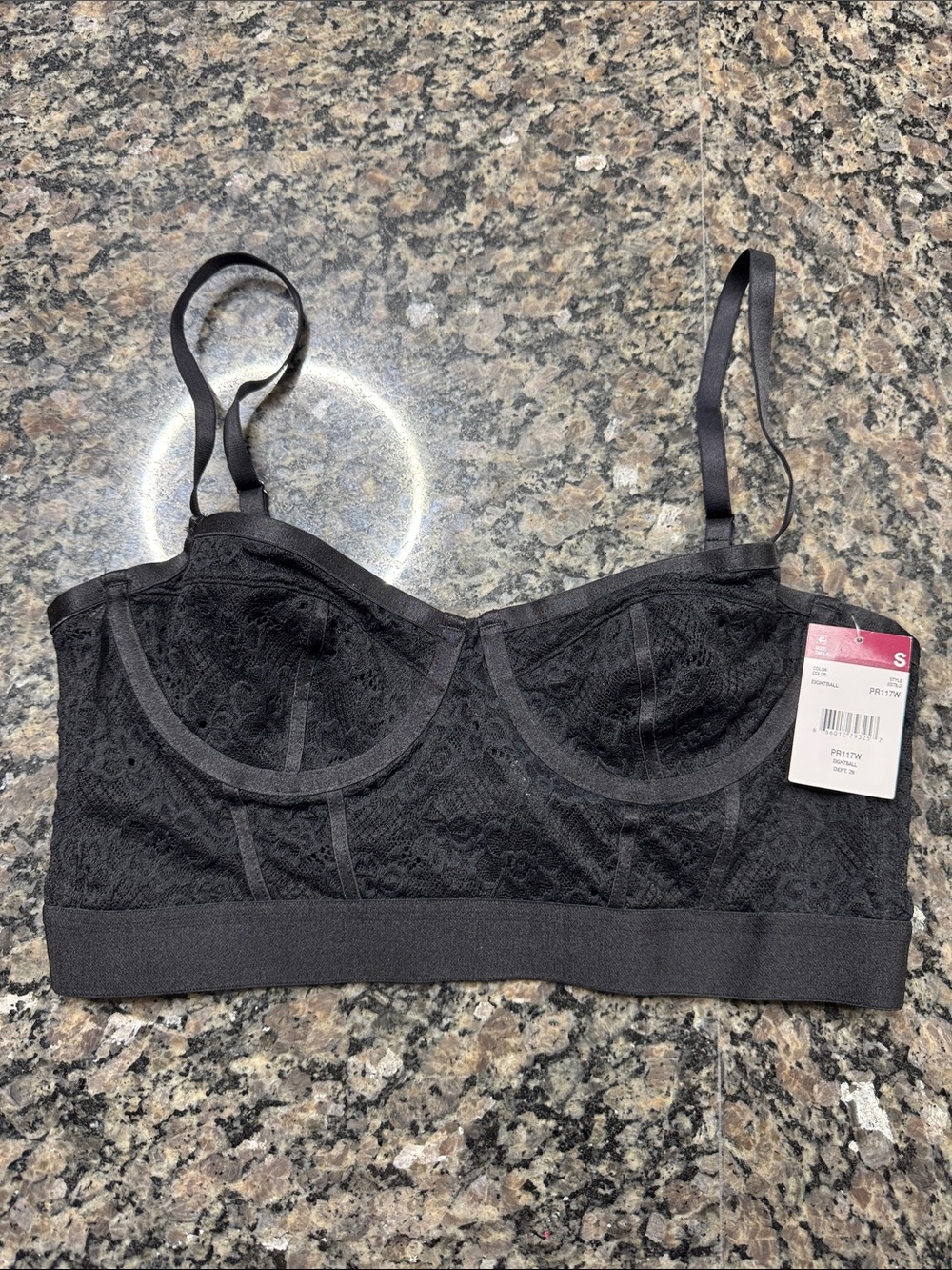Black Lace Longline Bralette - Brand: NWT S